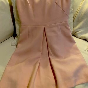 Baby Pink Wool Pleated Dress